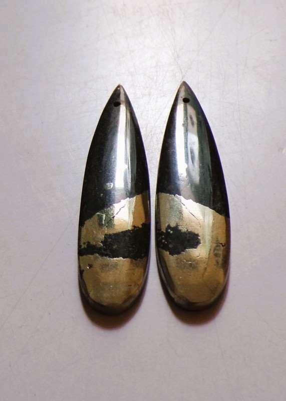 50.50 Cts Natural Apache Gold Drilled Cabochon Match Pair Gemstone 45.6X12MM 107