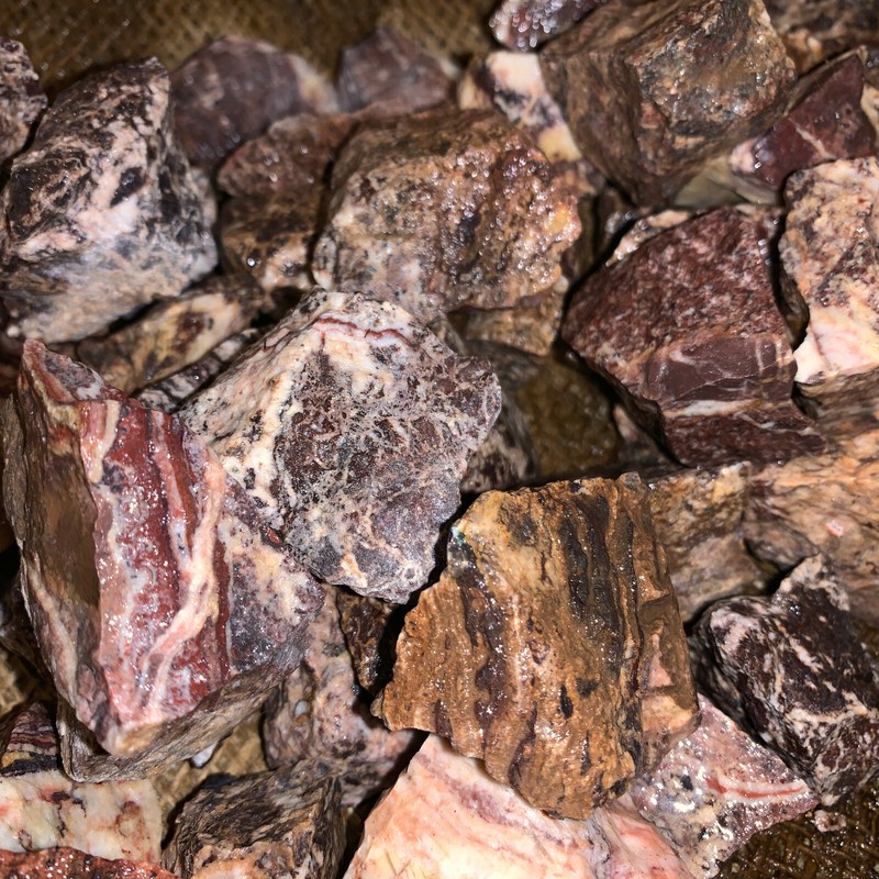 1000 Carat Lots of Picasso Jasper Rough - Plus a FREE Faceted Gemstone gallery