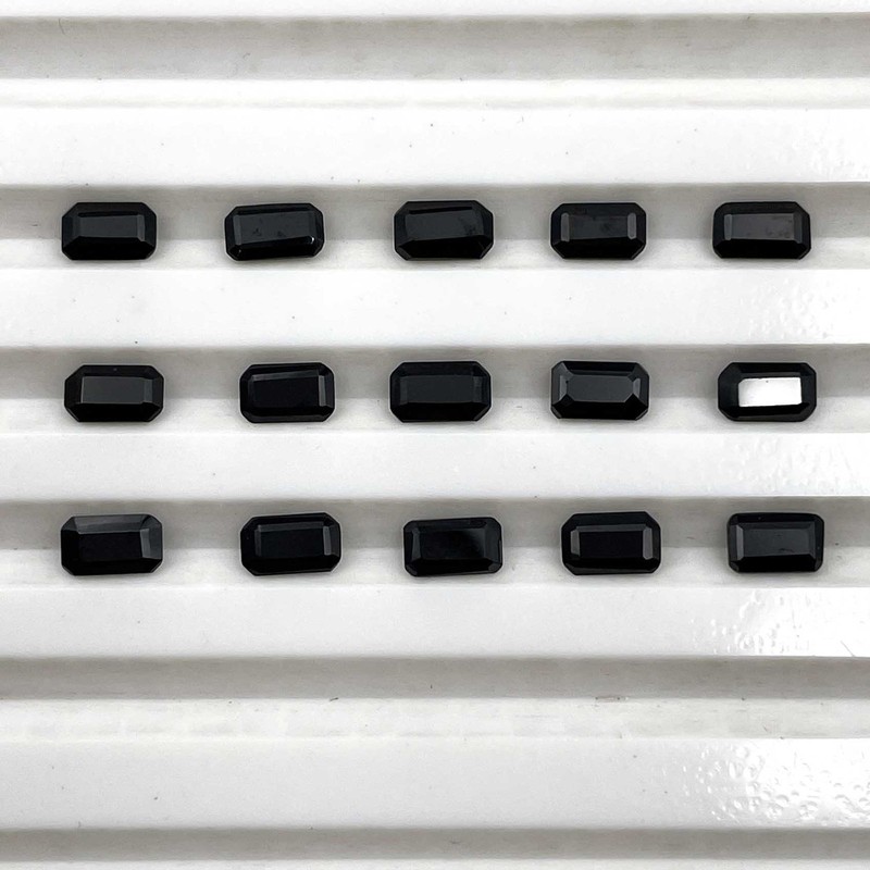 Natural Black Spinel Octagon Cut Loose Gemstone Lot 57 Pcs 3*5 MM 20 CT gallery