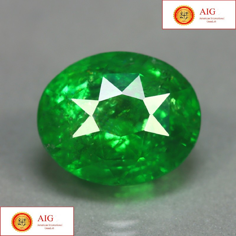 4.26 Cts_AIG Certified_100 % Natural Unheated VIVID Green TSAVORITE Garnet