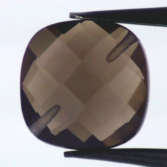 SMOKEY QUARTZ 10 MM CUSHION BRIOLETTE CUT DRILLED ALL NATURAL F-1620