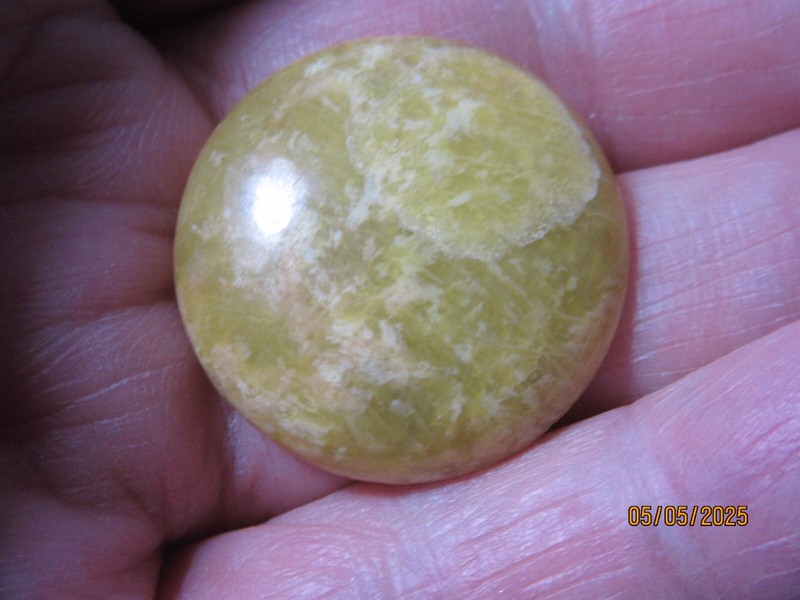 Lemon Jade Mineral Round 27mm Diameter Cabochon China LJMRC-1s-27