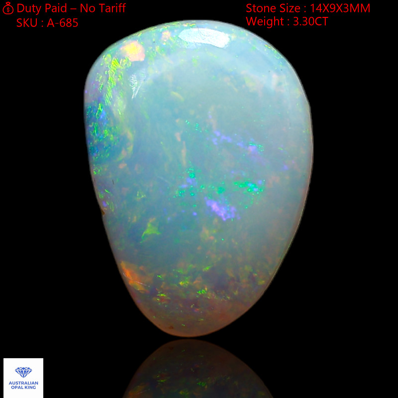 3.30 Cts Australian Fire Opal Loose Cabochon Artisan Gemstone Natural 14x9x3 mm