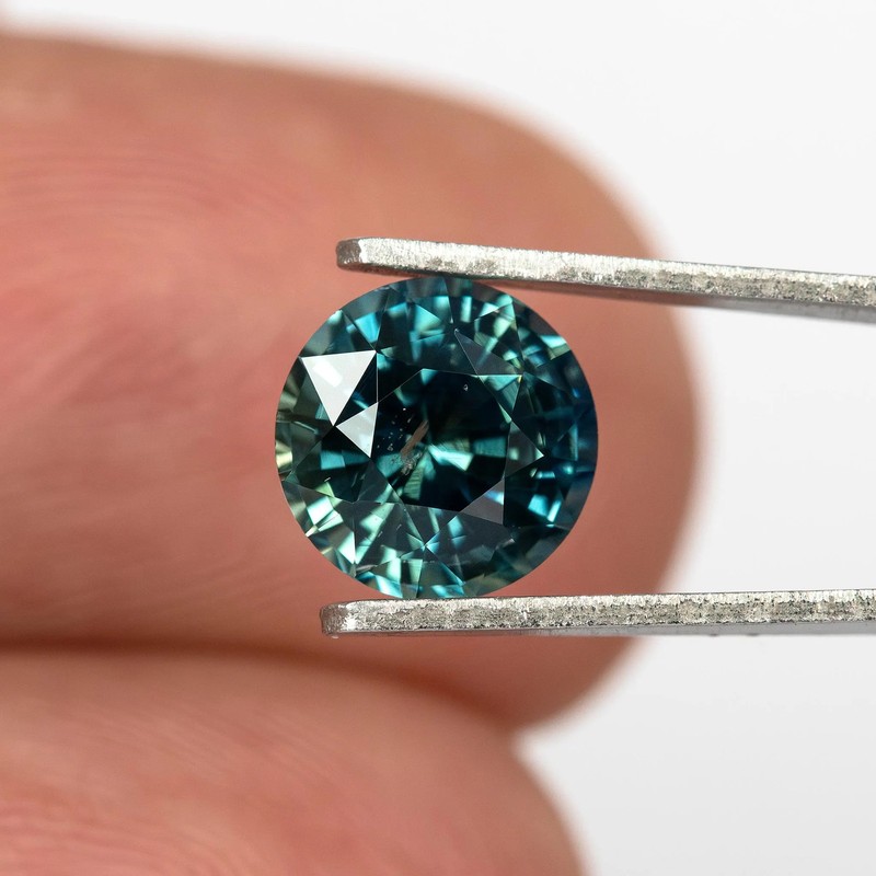 Unheated Madagascar Loose Gem: Natural Teal Blue Green Sapphire 1.85ct, 7.1x5mm gallery