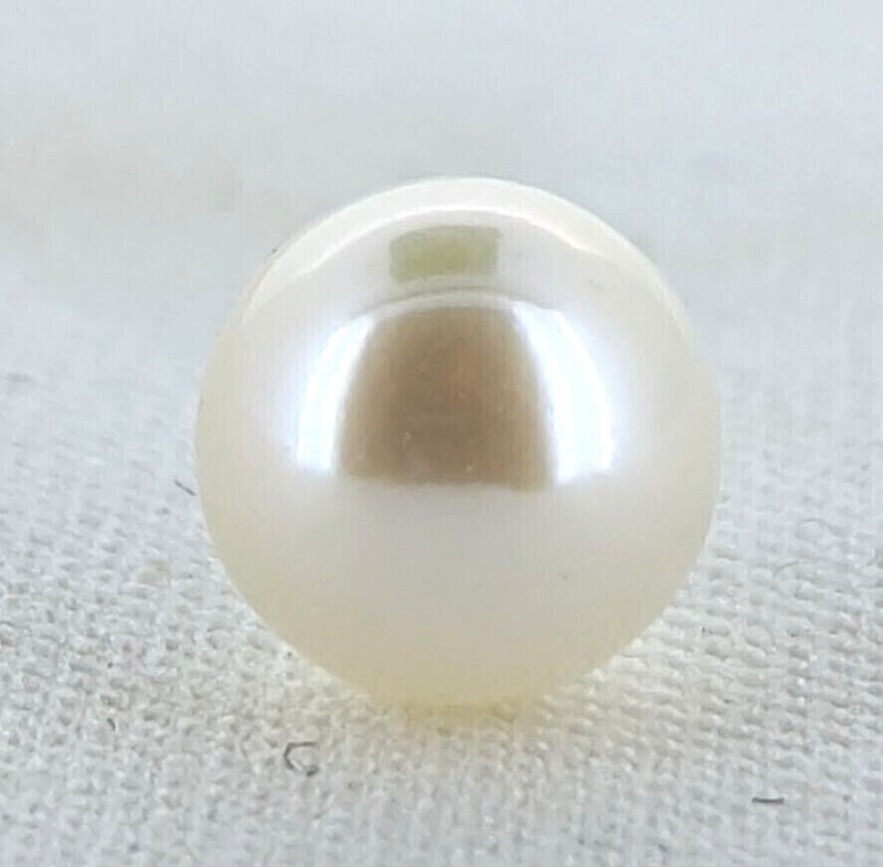 6mm Japanese Akoya White Pearl Half-Drilled AAA+ Extra High Luster