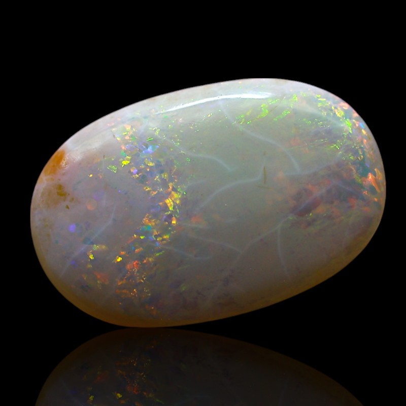 Natural Oval Fire Opal Cabochon Meditation Gemstone Australia 3.00 Cts 6x10x3 mm gallery