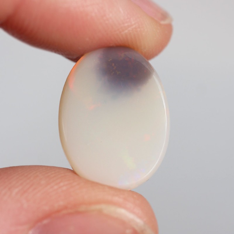 5.3ct Dark Australian Opal, Natural Solid Opal Polished Cabochon 18 x 13 x 3mm gallery