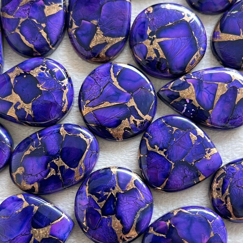 AAA+ Purple Rose Copper Turquoise Cabochon Good Quality Genuine Stone Free Form