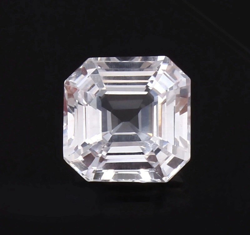 50 Ct AAA Natural White Sapphire Loose Asscher Cut Certified Flawless Gemstone