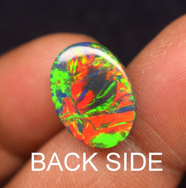 Vintage Black Opal Rainbow Fire, 19.10 Carat 22x21x9 MM, Black Large Natural Opa gallery