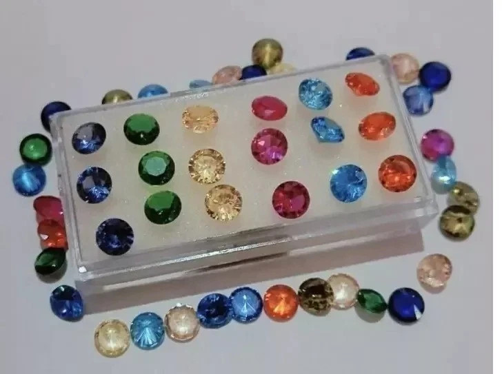 Natural Mix Color Sapphire 6 mm Cut Round 20 Piece Loose Ceylon Gemstone Lot gallery