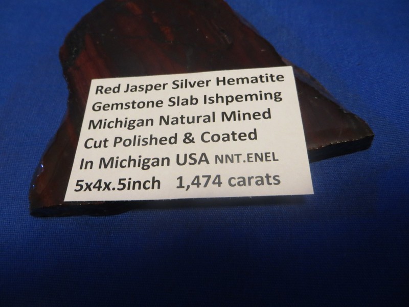 Banded Red Jasper Silver Hematite Brilliant Gemstone Slab Display 1,474 carats gallery