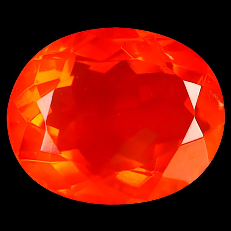 1.57 ct Premium Oval Cut (9 x 8 mm) Heated Orange Fire Opal Loose Gemstone