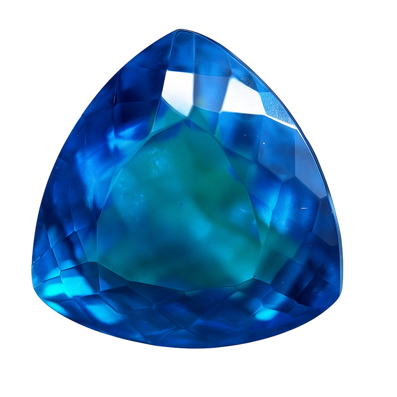 Lab Created 63 Ct Blue Sapphire CERTIFIED Trillion Cut Gemstone Free Delivery