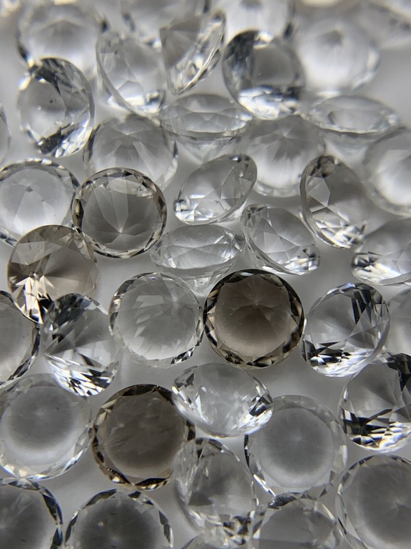 Authetic 4mm Round cut faceted NY Herkimer Diamond Quartz Jewels .20ct each gallery