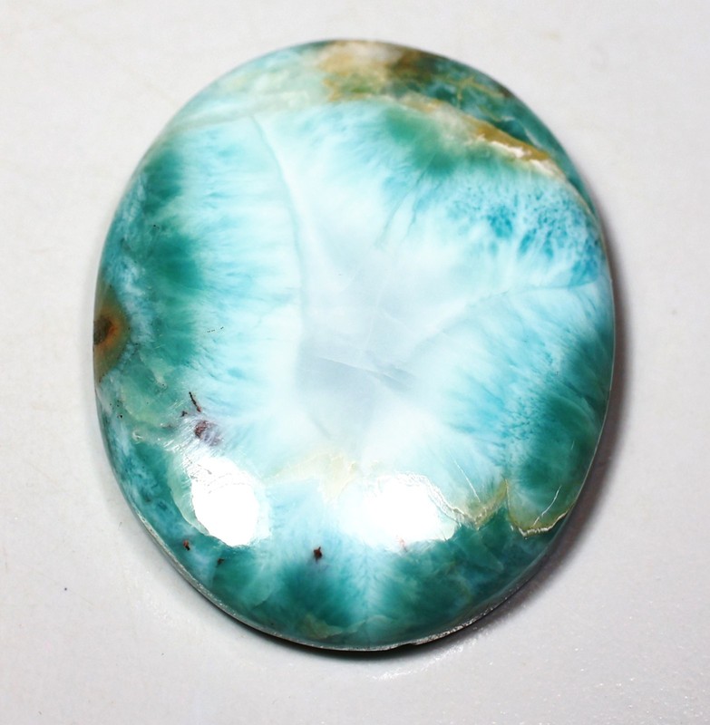 75 Ct 7X29X36 mm Natural Designer Blue Larimar Oval Cabochon Gemstone HR-12