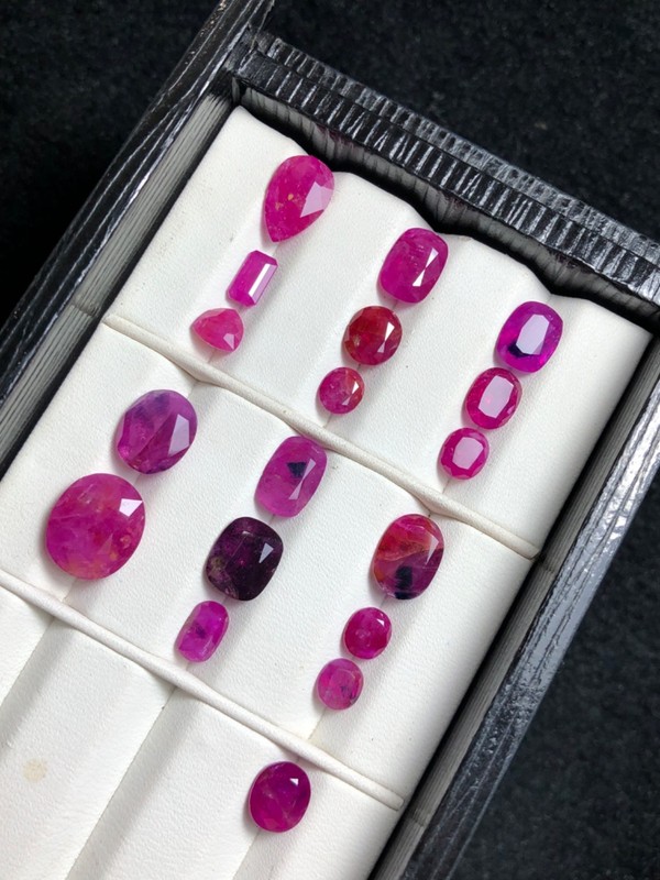 34 Cts Natural Included Ruby Mix Color 18 Piece loose gemstone lot From Afghanis