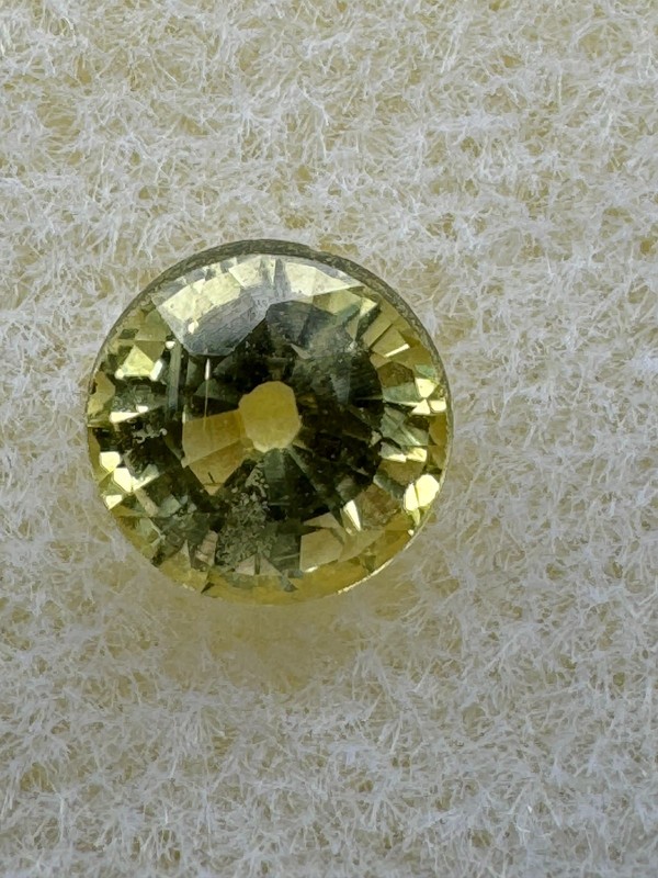 Lemon Green CHRYSOBERYL, 0.69 Carat, 5 mm, Round, Clean. Natural Gemstone #113