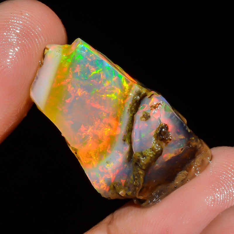 Natural Ethiopian Opal Rough Specimen Opal Multi Fire Crystal Opal Approx 30 Ct.