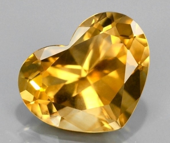 GOLDEN CITRINE 13 MM HEART CUT ALL NATURAL