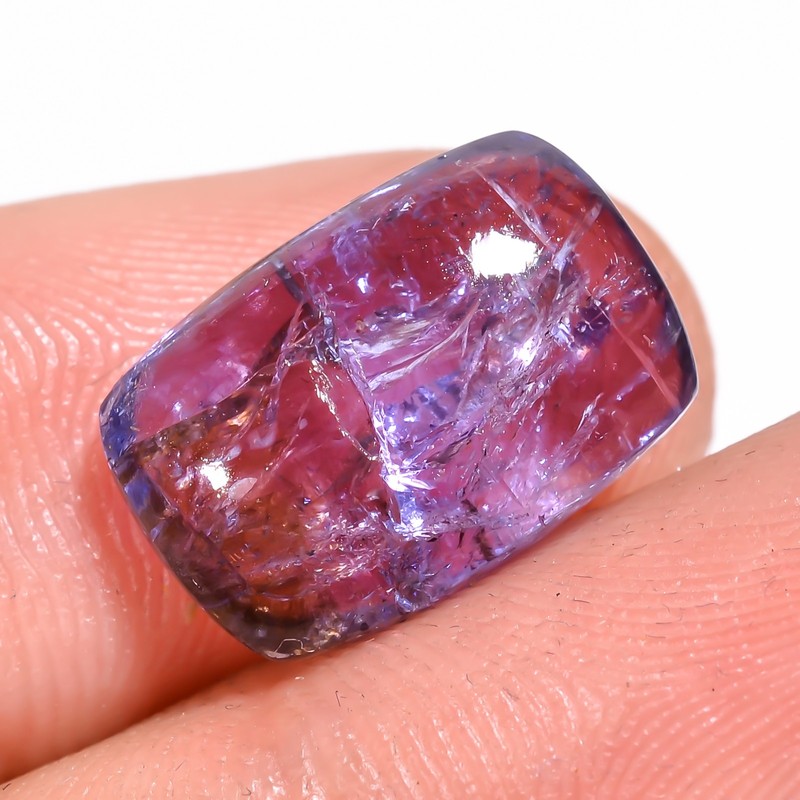 (09X14X05 MM SIZE) 8.80 Carat. NATURAL TANZANITE CUSHION CABOCHON LOOSE GEMSTONE gallery