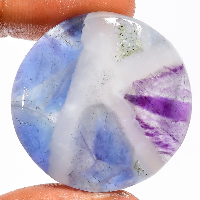 100% Natural Tiffany Opal Druzy Round Cabochon Gemstone 73 Ct 33X33X7mm EE-55028