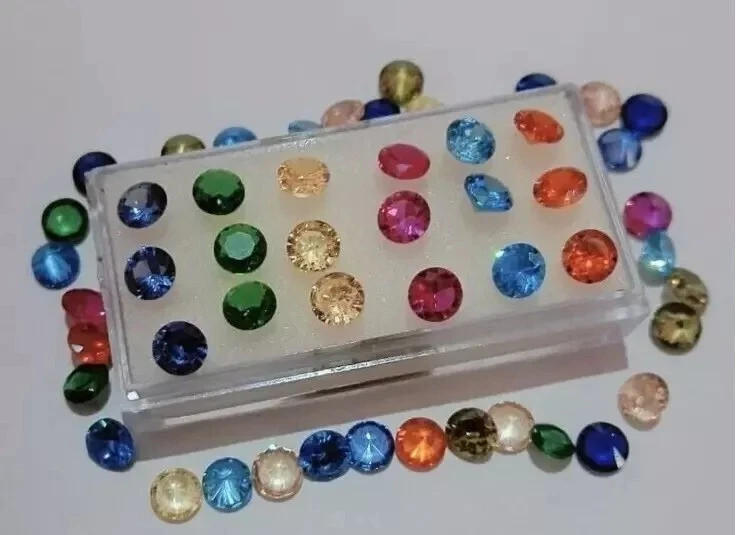 Natural Mix Color Sapphire 6 mm Cut Round 20 Piece Loose Ceylon Gemstone Lot gallery