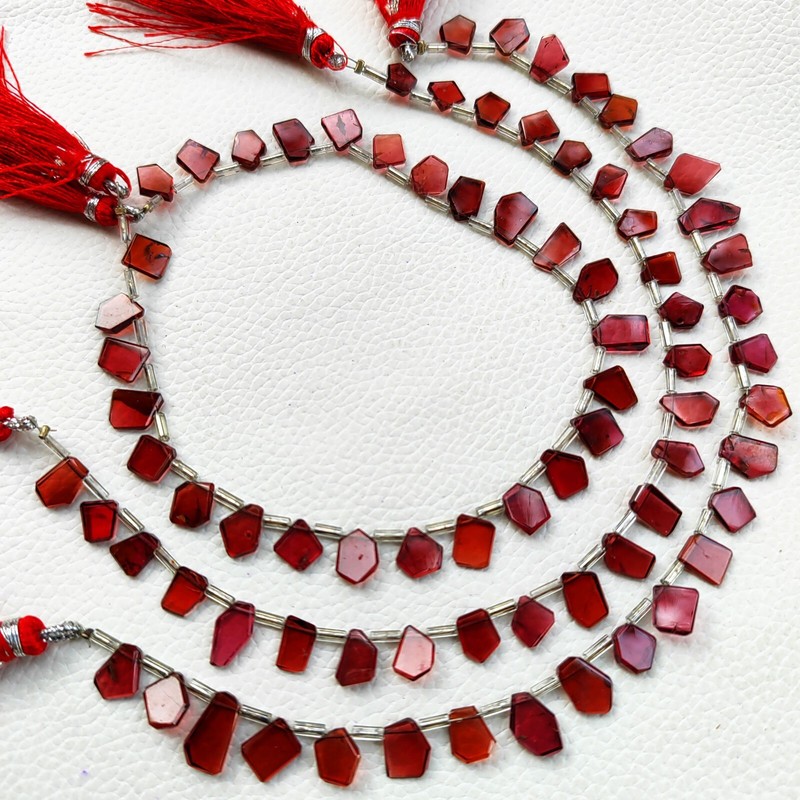 Natural Garnet Gemstone 7 to 8 mm Size Smooth Slice Shape Beads 9 Inch Strand gallery