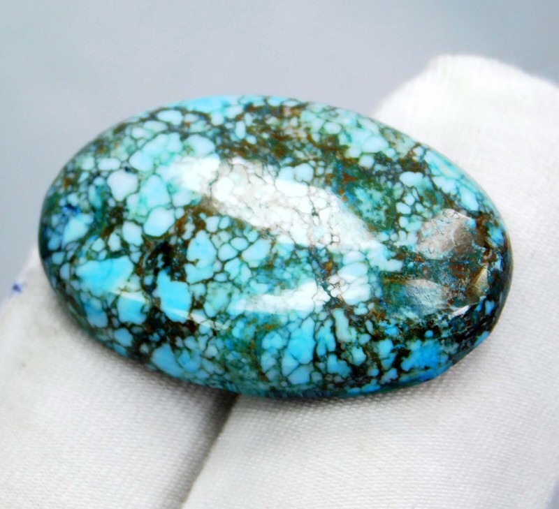 Natural 39.30 Ct Blue Turquoise Cabochon Cut From United States Loose Gemstone