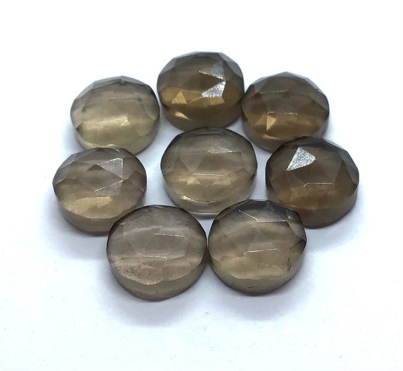 Smoky Quartz Natural Round Rose Cut AAA Loose Gemstone For Making All Jewelry