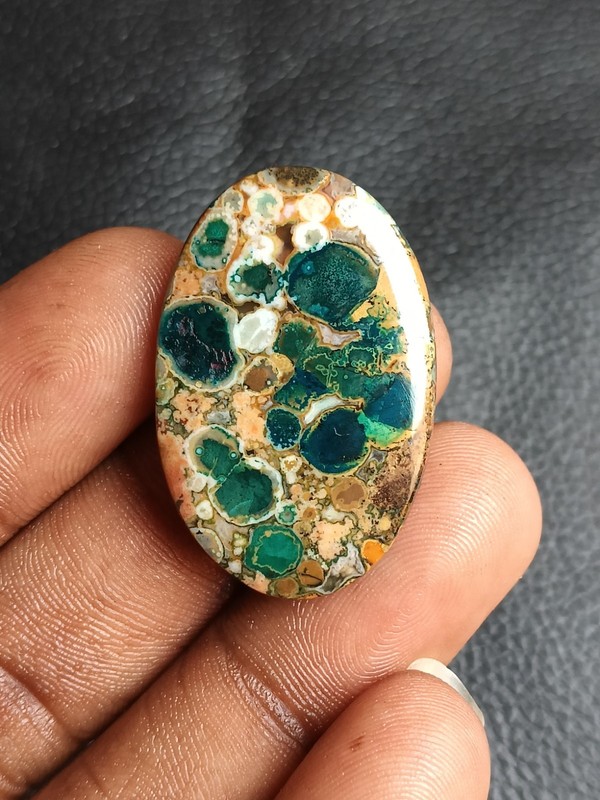 34 Cts. Natural Turquoise Cobra jasper, Turquoise color Cabochon Loose Gemstone. gallery