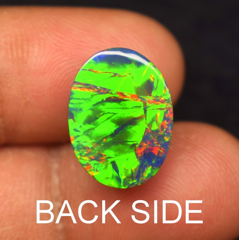 Vintage Black Opal Rainbow Fire, 19.10 Carat 22x21x9 MM, Black Large Natural Opa gallery