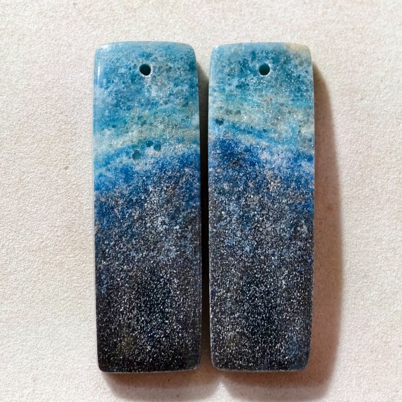 52 Cts Natural Trolleite Drilled Pair Cabochon Gemstone For Jewelry 37.9 X 12 MM
