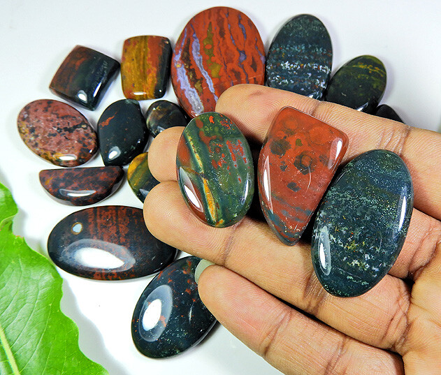 15 - 35 MM AA++ NATURAL BLOODSTONE CABOCHON MIX LOOSE GEMSTONE WHOLESALE LOT gallery