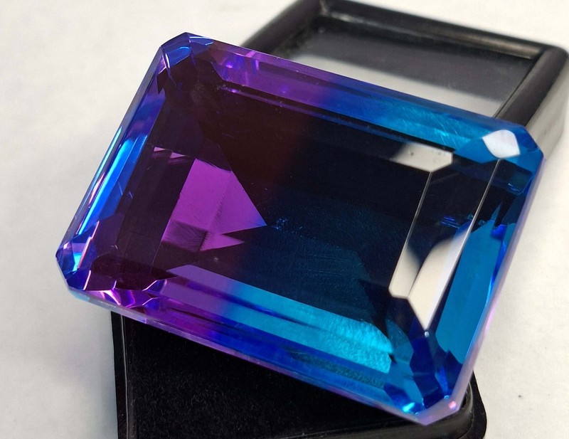 Emerald Cut 113-115 Ct Awesome Bi-Color Tourmaline Natural Loose Gemstone RK1060 gallery