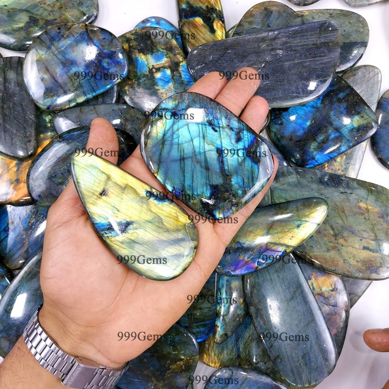 2 Lb labradorite multi flash Loose Cabochon Flat Back Gemstone Lot 1-4 Inches