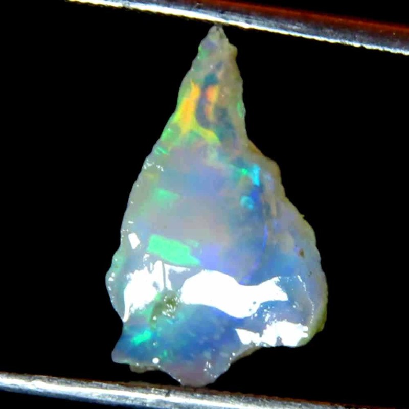 2.05Cts.100%Natural Ethiopian Opal Rough 8x12x5mm Fine Multi Fire Top Gemstones