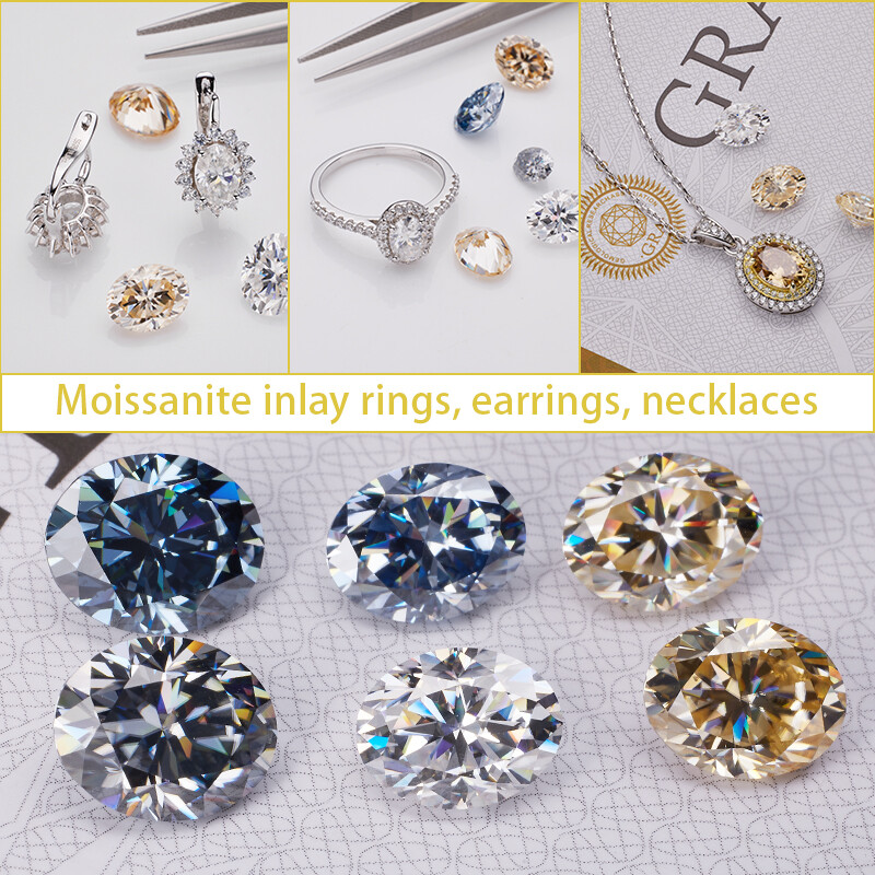 Oval With Arrows Cut Loose Moissanite Mixed Color VVS1 GRA Certificate Gemstones gallery