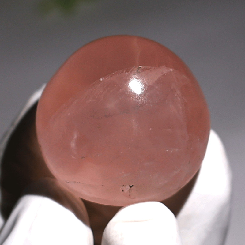 193 CTS Natural Gemmy Rose Quartz Hi-Dome 30MM Collector's Grade Reiki Gemstone gallery