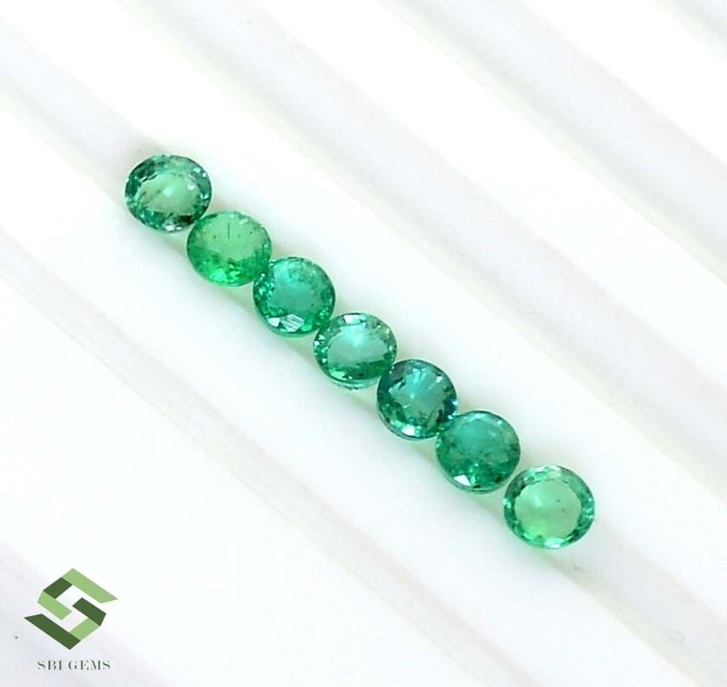 3 mm Natural Emerald Round Cut Lot 07 Pieces 0.80 CTS Calibrated Loose Gemstones