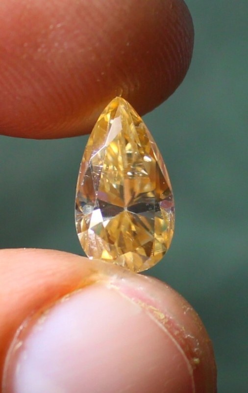 Moissanite Gemstone, Faceted Pear Cut Golden Moissanite, large sparkling 2.00 Ct