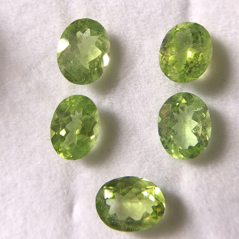 5 Pcs Natural Peridot Oval Cut Gemstones 7x9mm For Jewelry Making 9.30 Carat gallery