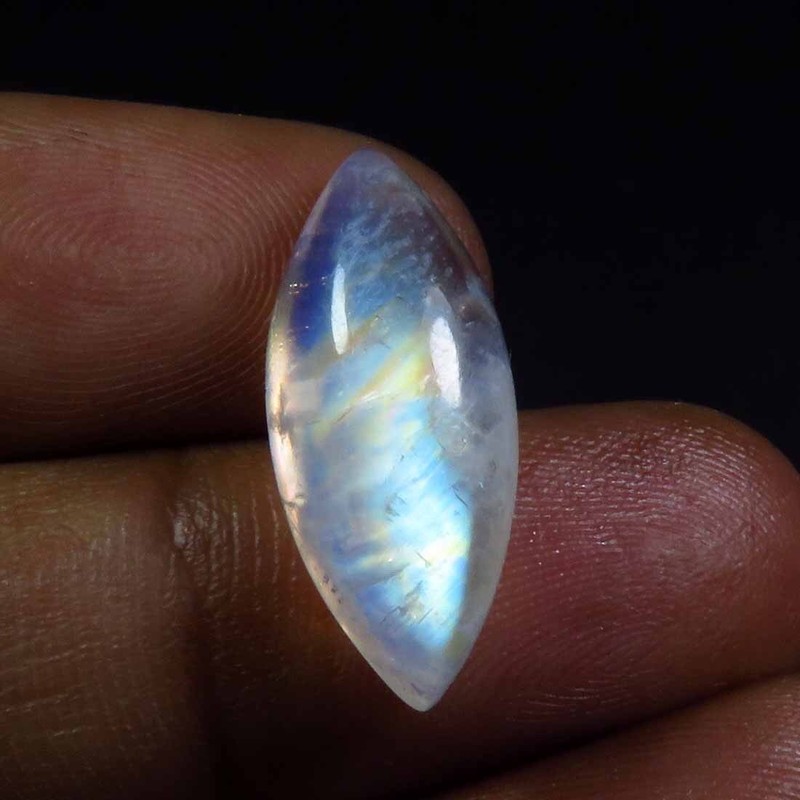 Natural Rainbow Moonstone Cabochon 20-30mm Blue Flash Moonstone Gemstone RM-B