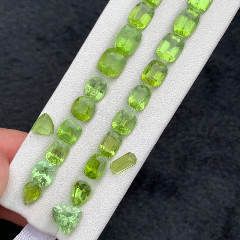 Natural Peridot Lot 40 Ct Mixed Cuts Green Loose Gemstones Pakistan 24 Pcs gallery