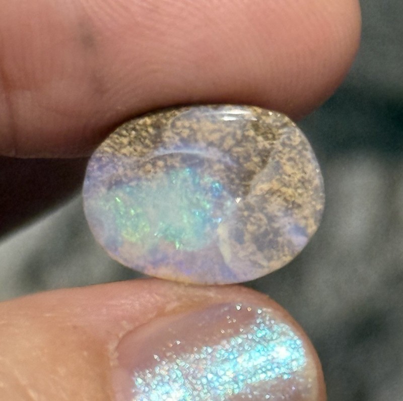 SALE 6.55ct 15x11x5mm Light Crystal Pipe Australian Boulder Opal Cabochon Gem