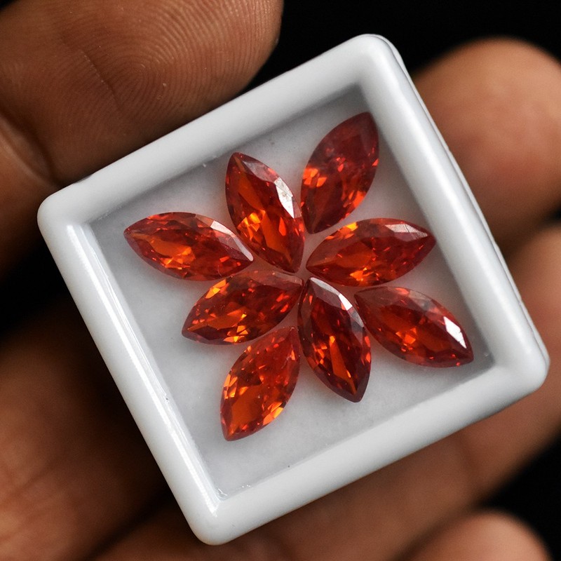 15 Pcs 10x5 mm Natural Orange Sapphire Marquise Cut Lot CERTIFIED Gems Free Gift gallery