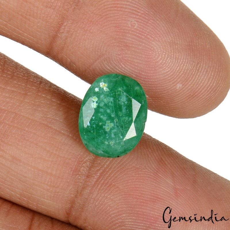 Untreated 4.70Ct Natural Green Zambian Emerald Oval Cut Loose Ring Size Gemstone gallery