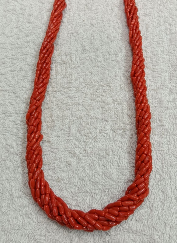 16"INCHES 100%!! Natural Italian Coral....Micro Smooth Drum Beads...AAA quality. gallery