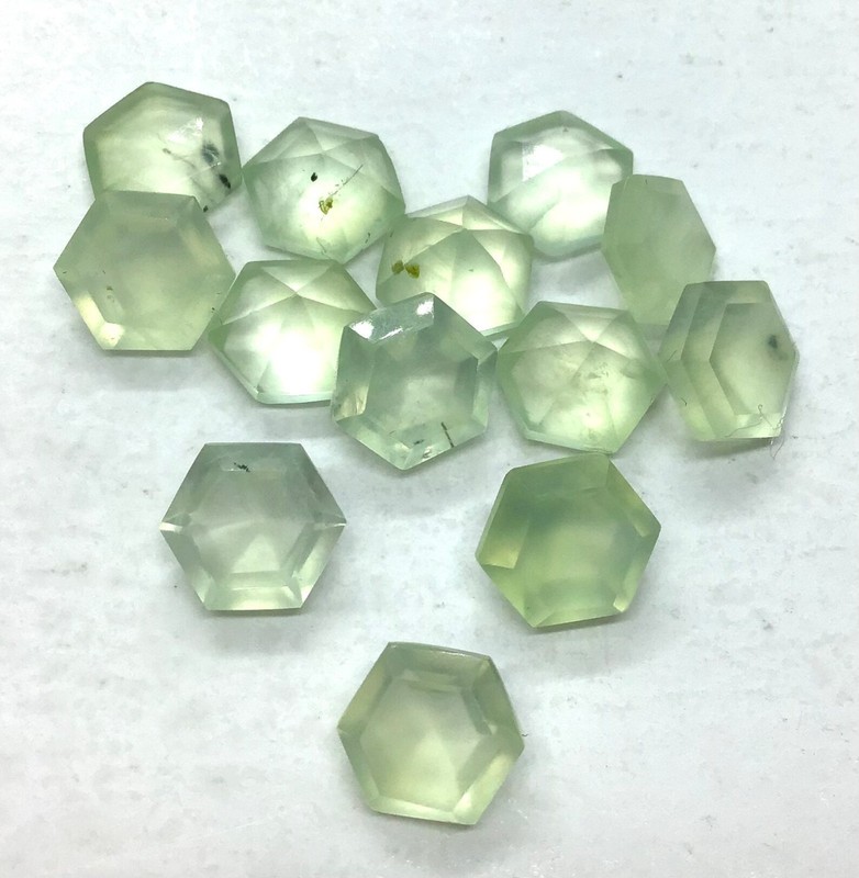 Natural Prehanite Hexagon Faceted Cut 10mm to 20mm Loose Gemstone