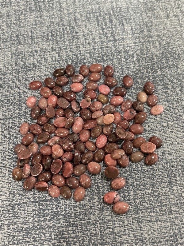 6mm x 8mm Rhodonite Cabochons, pkg of 10